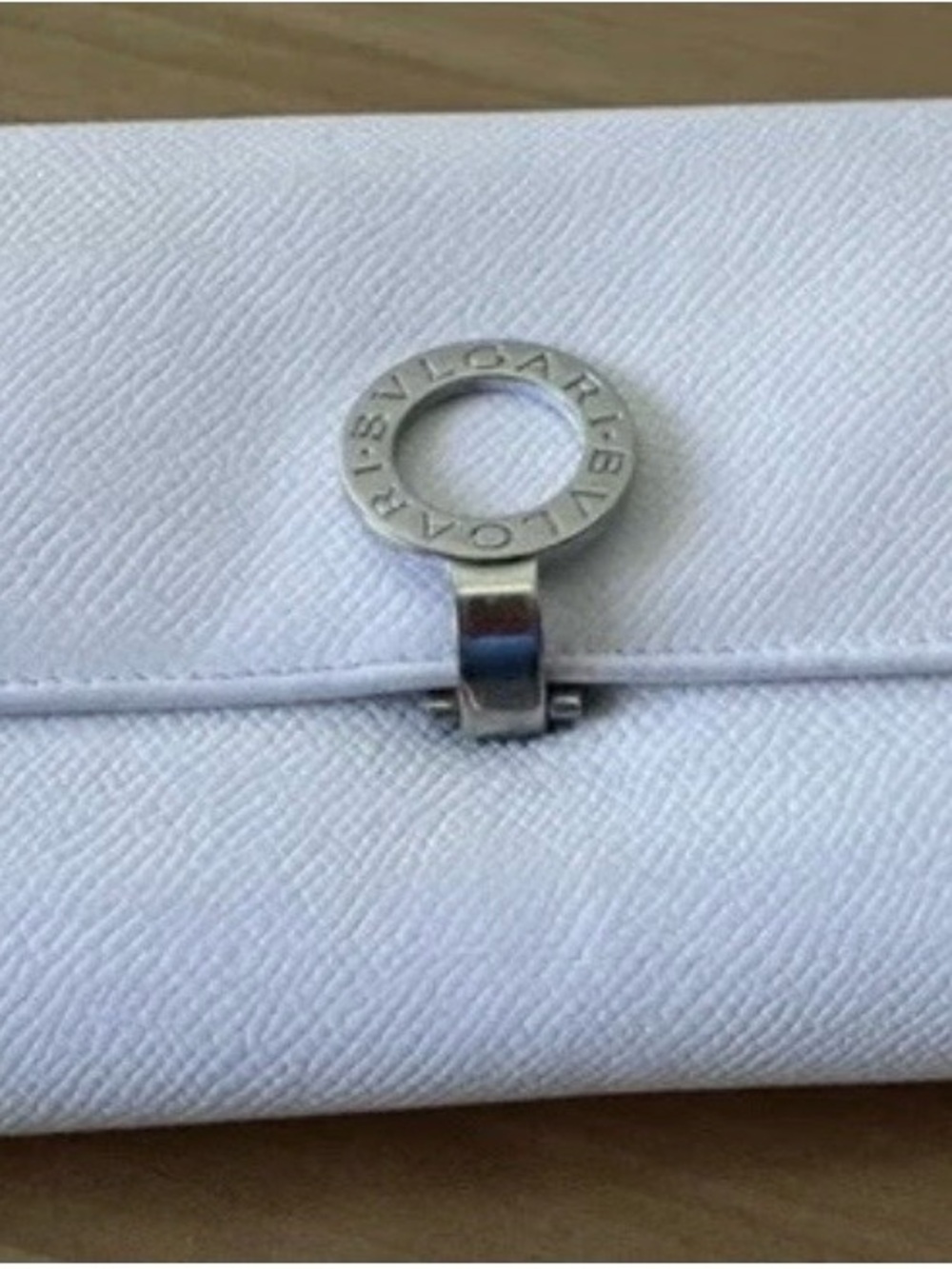 Bulgari White Leather Wallet